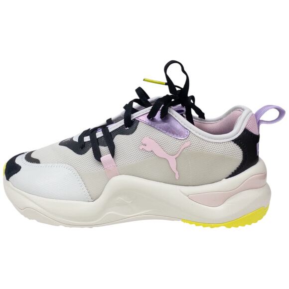 Puma Rise Rainbow Dash Women Size 8 Sneakers 374955-02 Purple Pink - Picture 2 of 8